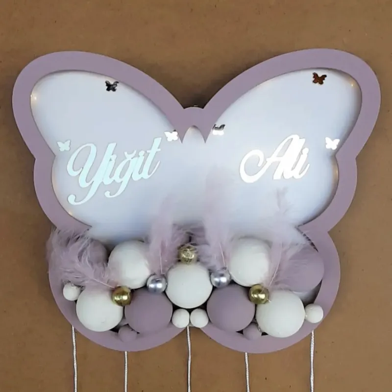 KAPI SÜSÜ KELEBEK ROSE PEMBE