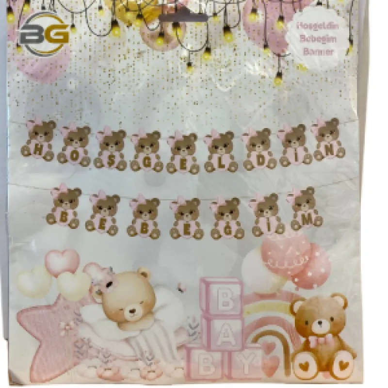 HOŞGELDİN BEBEĞİM ÜÇGEN FLAMA PEMBE