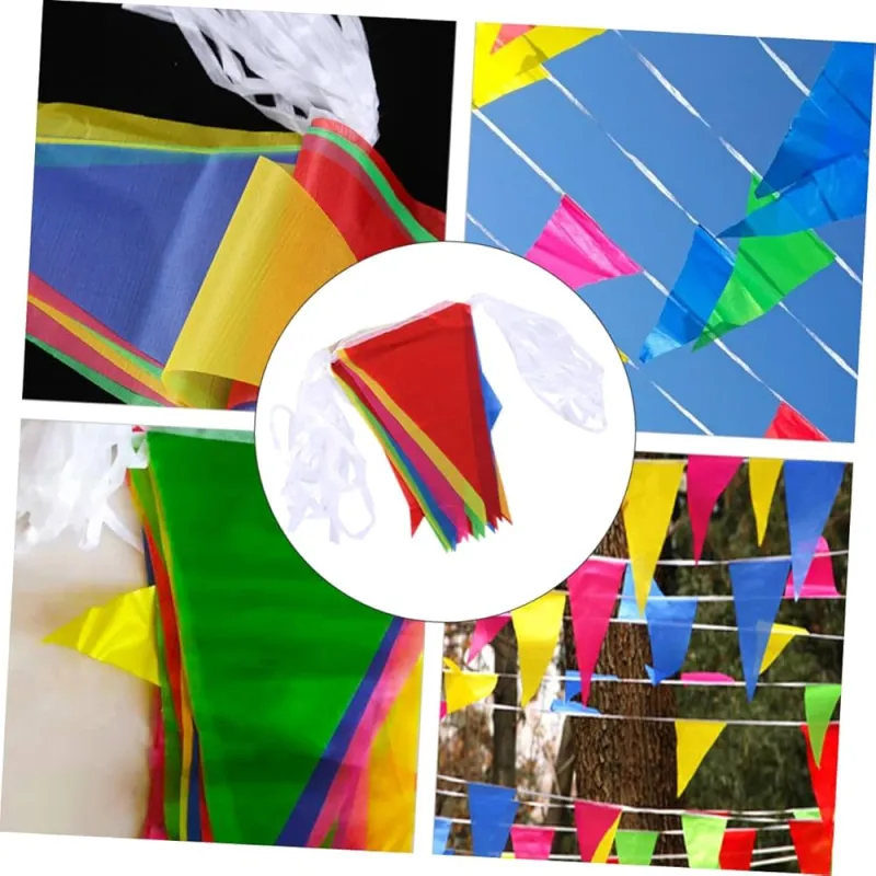 ÜÇGEN FLAMA 25METRE ELYAF RENGARENK 