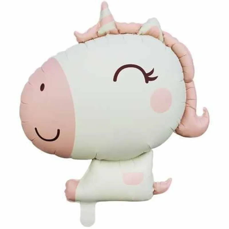 PEMBE RETRO RENK UNİCORN KAFA FOLYO BALON 65*78,5