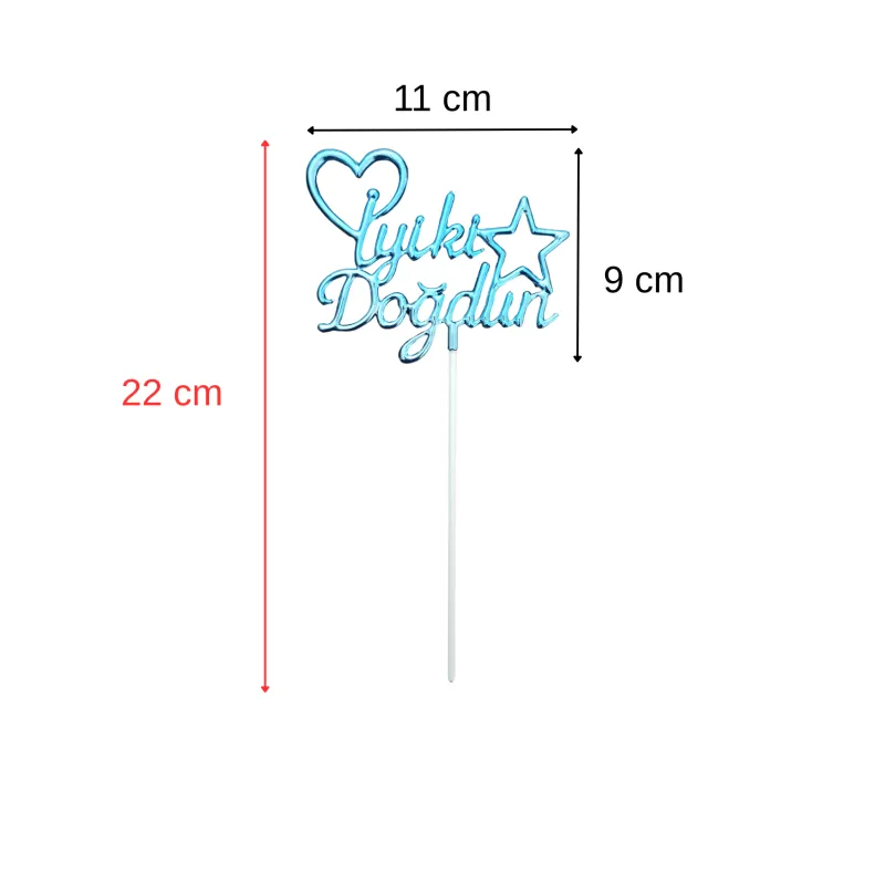 PASTA ÜSTÜ MİKA İYİKİ DOĞDUN MAVİ