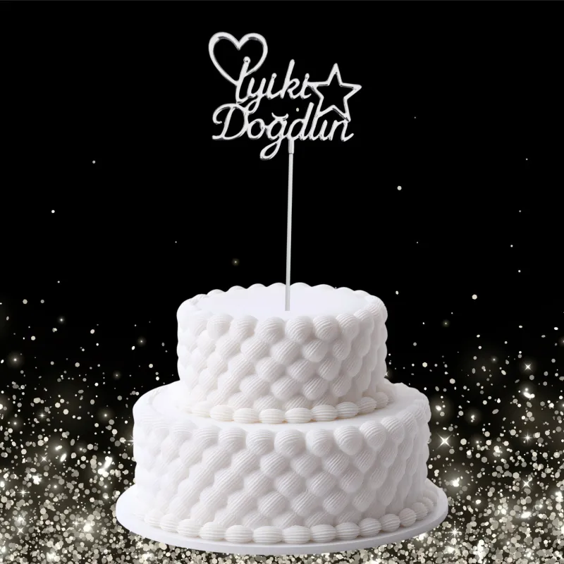 PASTA ÜSTÜ MİKA İYİKİ DOĞDUN GÜMÜŞ